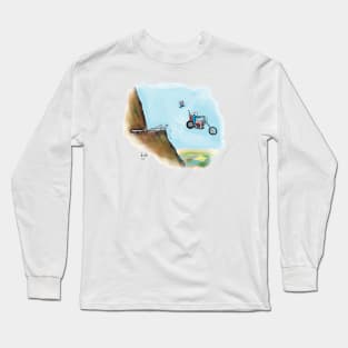 Biker Going Over Cliff Long Sleeve T-Shirt